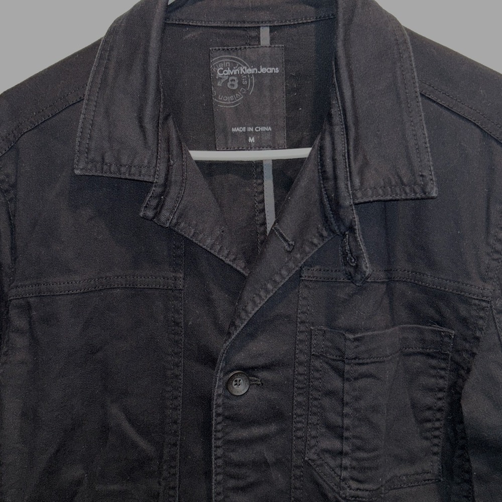 Calvin Klein Jeans Chore Jacket Medium Women's Black Cotton Utility Field Coat